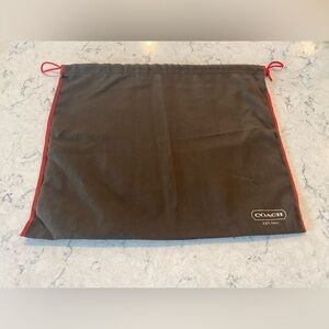 Coach Vintage Dust Bag Brown with Red Stitching 13.5x16